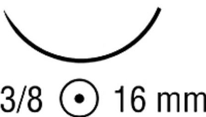 Picture of Suture with Needle Ti•Cron™ Nonabsorbable Coated Blue Suture Braided Polyester Size 4 - 0 30 Inch Suture Double-Armed 16 mm Length 3/8 Circle Taper Point Needle88863229-31