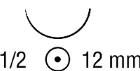 Picture of Suture with Needle Sofsilk™ Nonabsorbable Coated Black Suture Braided Silk Size 4 - 0 18 Inch Suture 1-Needle 12 mm Length 1/2 Circle Taper Point NeedleCS-211