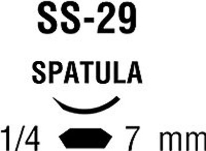Picture of Suture with Needle Polysorb™ Absorbable Coated Violet Suture Braided Polyester Size 6 - 0 18 Inch Suture Double-Armed 7 mm Length 1/4 Circle Spatula NeedleL-1755K