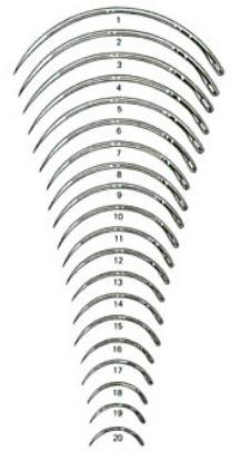 Picture of Suture Needle Integra® Miltex® 3/8 Circle Taper Point Needle Regular Surgeon's Type Size 8 NeedleMS140A-8