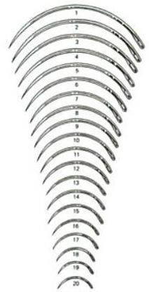 Picture of Suture Needle Integra® Miltex® 3/8 Circle Taper Point Needle Regular Surgeon's Type Size 8 NeedleMS140A-8