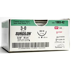 Picture of Suture without Needle Surgilon™ Braided Nylon Nonabsorbable Coated Size 0 18 Inch Suture88861917-61