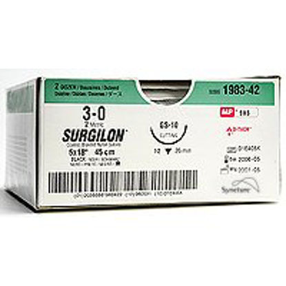 Picture of Suture without Needle Surgilon™ Braided Nylon Nonabsorbable Coated Size 3 - 0 30 Inch Suture88861919-41