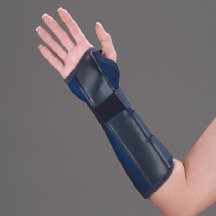 Picture of Wrist / Forearm Splint DeRoyal® Tietex Right Hand Blue SmallA124205