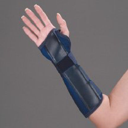 Picture of Wrist / Forearm Splint DeRoyal® Tietex Right Hand Blue SmallA124205