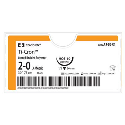 Picture of Suture without Needle Ti•Cron™ Braided Polyester Nonabsorbable Coated Size 4 - 0 30 Inch Suture88863003-32