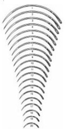 Picture of Suture Needle Integra® Miltex® 3/8 Circle Taper Point-Round Body Needle Regular Surgeon's Type Size 20 NeedleMS140A-20