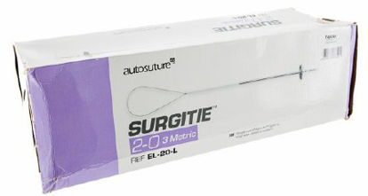 Picture of Ligating Loop with Suture Surgitie™ with Polysorb™ Braided Polyester Absorbable Coated Size 2 - 0 21 Inch SutureEL-20-L