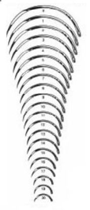 Picture of Suture Needle Integra® Miltex® 1/2 Circle Cutting Edge Needle Cutting Edge Type Size 9 NeedleMS192-9