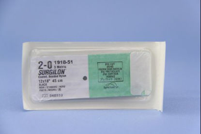 Picture of Suture without Needle Surgilon™ Braided Nylon Nonabsorbable Coated Size 2 - 0 18 Inch Suture88861918-51