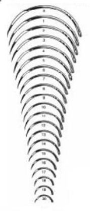 Picture of Suture Needle Integra® Miltex® 1/2 Circle Taper Point Needle Regular Surgeon's Type Size 8 NeedleMS192A-8