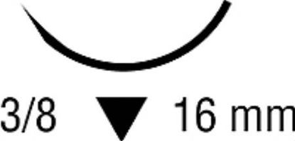 Picture of Suture with Needle Polysorb™ Absorbable Coated Violet Suture Braided Polyester Size 5 - 0 30 Inch Suture 1-Needle 16 mm Length 3/8 Circle Reverse Cutting NeedleSL-630