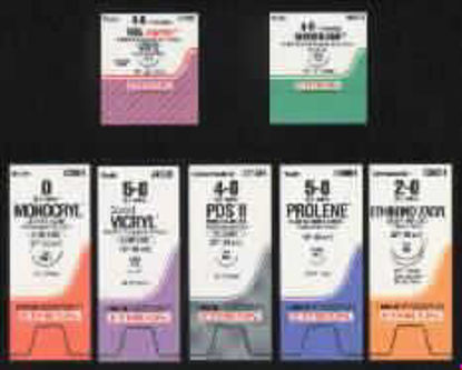 Picture of Suture with Needle Coated Vicryl™ Absorbable Coated Violet Suture Braided Polyglactin 910 Size 5 - 0 18 Inch Suture 1-Needle 19 mm Length 3/8 Circle Reverse Cutting NeedleJ391H