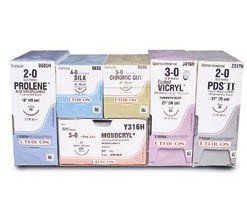 Picture of Antibacterial Suture with Needle Coated Vicryl™ Plus Absorbable Coated Undyed Suture Braided Polyglactin 910 with Irgacare MP Antibacterial Suture Size 1 36 Inch Suture 1-Needle 36 mm Length 1/2 Circle Taper Point NeedleVCP947H