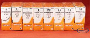 Picture of Suture with Needle Ethibond Nonabsorbable Coated White Suture Braided Polyester Size 4 - 0 18 Inch Suture 1-Needle 19 mm Length 3/8 Circle Precision Point - Reverse Cutting NeedleX692G