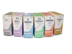 Picture of Suture with Needle Absorbable Uncoated Undyed Suture Chromic Gut Size 2 - 0 27 Inch Suture 1-Needle 24 mm Length 3/8 Circle Reverse Cutting Needle637H