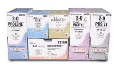 Picture of Suture with Needle Coated Vicryl™ Absorbable Coated Violet Suture Braided Polyglactin 910 Size 1 27 Inch Suture 1-Needle 26 mm Length 1/2 Circle Taper Point NeedleJ335H