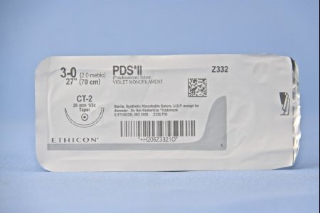 Picture of Suture with Needle PDS™ II Absorbable Uncoated Violet Suture Monofilament Polydioxanone Size 3 - 0 27 Inch Suture 1-Needle 26 mm Length 1/2 Circle Taper Point NeedleZ332H
