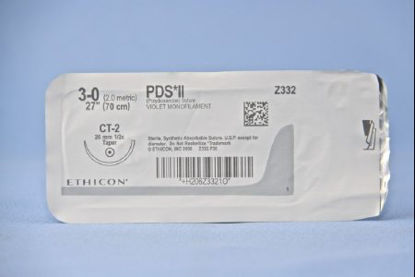Picture of Suture with Needle PDS™ II Absorbable Uncoated Violet Suture Monofilament Polydioxanone Size 3 - 0 27 Inch Suture 1-Needle 26 mm Length 1/2 Circle Taper Point NeedleZ332H