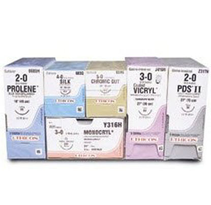 Picture of Suture with Needle PDS™ II Absorbable Uncoated Clear Suture Monofilament Polydioxanone Size 6 - 0 18 Inch Suture 1-Needle 13 mm Length 3/8 Circle Precision Cosmetic - Conventional Cutting PRIME NeedleZ833G