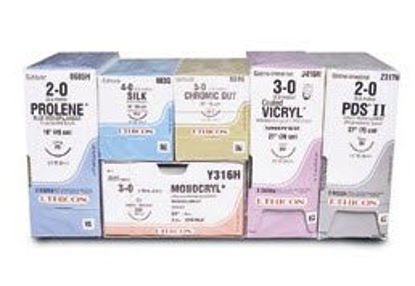 Picture of Suture with Needle PDS™ II Absorbable Uncoated Violet Suture Monofilament Polydioxanone Size 2 - 0 27 Inch Suture 1-Needle 36 mm Length 1/2 Circle Reverse Cutting NeedleZ466H