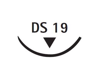 Picture of Suture with Needle Silkam® Nonabsorbable Coated Black Suture Braided Silk Size 4 - 0 45 cm Suture 1-Needle 19 mm Length 3/8 Circle Reverse Cutting NeedleG0762202