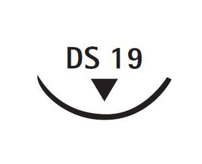 Picture of Suture with Needle Silkam® Nonabsorbable Coated Black Suture Braided Silk Size 4 - 0 45 cm Suture 1-Needle 19 mm Length 3/8 Circle Reverse Cutting NeedleG0762202