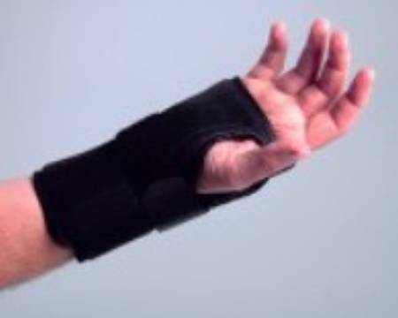 Picture of Wrist Brace Deluxe Aluminum / Cotton Flannel / Nylon / Trilaminate Foam Left Hand Black Medium451-4010-40L