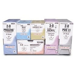 Picture of Suture with Needle Coated Vicryl™ Absorbable Coated Violet Suture Braided Polyglactin 910 Size 5 - 0 27 Inch Suture 1-Needle 17 mm Length 1/2 Circle Taper Point NeedleJ303H