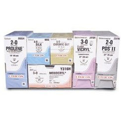 Picture of Suture with Needle Coated Vicryl™ Absorbable Coated Violet Suture Braided Polyglactin 910 Size 5 - 0 27 Inch Suture 1-Needle 17 mm Length 1/2 Circle Taper Point NeedleJ303H