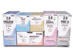 Picture of Suture with Needle Coated Vicryl™ Absorbable Coated Violet Suture Braided Polyglactin 910 Size 4 - 0 27 Inch Suture 1-Needle 36 mm Length 1/2 Circle Taper Point NeedleJ337H