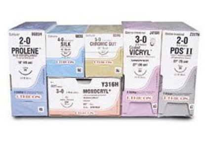 Picture of Suture with Needle Absorbable Uncoated Undyed Suture Chromic Gut Size 3 - 0 27 Inch Suture 1-Needle 26 mm Length 1/2 Circle Taper Point Needle882H