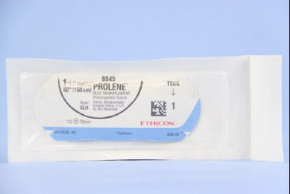 Picture of Suture with Needle Prolene™ Nonabsorbable Uncoated Blue Suture Monofilament Polypropylene Suture Size 1 60 Inch Suture 1-Needle 70 mm Length 1/2 Circle Taper Point Needle8845G