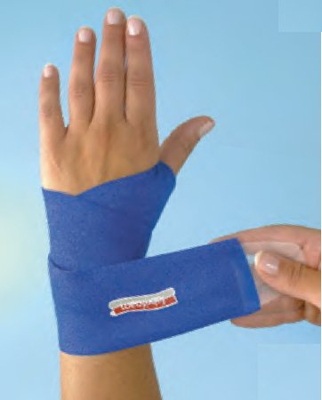 Picture of Wrist Support Rolyan® Fabrifoam® CarpalGard™ Wraparound Foam / NusStim / Nylon / Spandex Left Hand Blue Small92721502