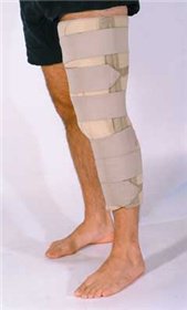 Picture of Knee Immobilizer AliMed® One Size Fits Most Hook and Loop Strap Closure 18 Inch Length Left or Right Knee60663