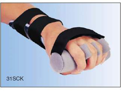 Picture of Hand Orthosis with Finger Separators Contoured Kydex® Thermoplastic Left Hand Black / Gray Medium31SCK-M-L
