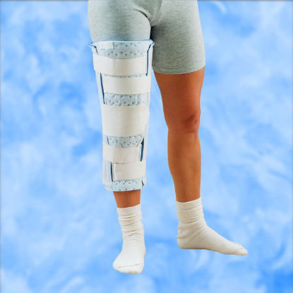 Picture of NonHinged Knee Immobilizer DeRoyal® One Size Fits Most Hook and Loop Closure 18 Inch Length Left or Right Knee9307-02