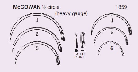 Picture of Suture Needle Anchor™ 1/2 Circle Taper Point Needle McGowan Type Size 6 Needle1859-6DC