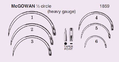Picture of Suture Needle Anchor™ 1/2 Circle Taper Point Needle McGowan Type Size 6 Needle1859-6DC