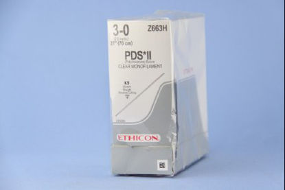 Picture of Suture with Needle PDS™ II Absorbable Uncoated Clear Suture Monofilament Polydioxanone Size 3 - 0 27 Inch Suture 1-Needle 60 mm Length Straight Conventional Cutting NeedleZ663H