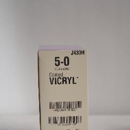 Picture of Suture with Needle Coated Vicryl™ Absorbable Coated Undyed Suture Braided Polyglactin 910 Size 5 - 0 27 Inch Suture 1-Needle 13 mm Length 1/2 Circle Taper Point NeedleJ433H