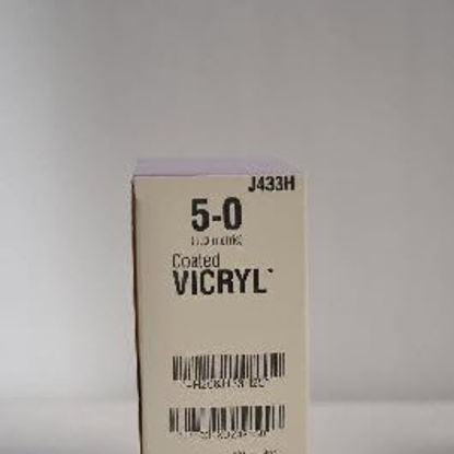 Picture of Suture with Needle Coated Vicryl™ Absorbable Coated Undyed Suture Braided Polyglactin 910 Size 5 - 0 27 Inch Suture 1-Needle 13 mm Length 1/2 Circle Taper Point NeedleJ433H