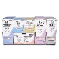 Picture of Suture with Needle Coated Vicryl™ Absorbable Coated Undyed Suture Braided Polyglactin 910 Size 0 27 Inch Suture 1-Needle 40 mm Length 1/2 Circle Taper Point NeedleJ280H