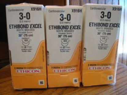 Picture of Suture without Needle Ethibond Excel™ SUTUPAK™ Braided Polyester Nonabsorbable Size 3 - 0 18 Inch SutureX184H