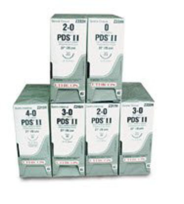 Picture of Suture with Needle PDS™ II Absorbable Uncoated Violet Suture Monofilament Polydioxanone Size 0 27 Inch Suture 1-Needle 26 mm Length 1/2 Circle Reverse Cutting NeedleZ970H