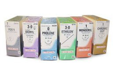 Picture of Suture with Needle Ethilon™ Nonabsorbable Uncoated Black Suture Monofilament Nylon Size 2 - 0 30 Inch Suture 1-Needle 40 mm Length 3/8 Circle Reverse Cutting Needle1697H