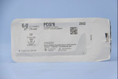 Picture of Suture with Needle PDS™ II Absorbable Uncoated Violet Suture Monofilament Polydioxanone Size 6 - 0 27 Inch Suture 1-Needle 13 mm Length 1/2 Circle Taper Point NeedleZ432H