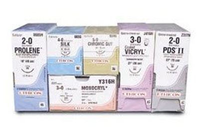 Picture of Suture with Needle Coated Vicryl™ Absorbable Coated Violet Suture Braided Polyglactin 910 Size 3 - 0 27 Inch Suture 1-Needle 26 mm Length 1/2 Circle Taper Point NeedleJ784G