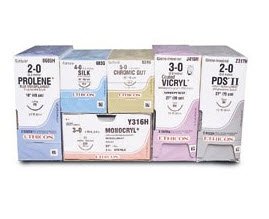 Picture of Suture with Needle Absorbable Uncoated Undyed Suture Chromic Gut Size 2 - 0 27 Inch Suture 1-Needle 26 mm Length 1/2 Circle Taper Point Needle883H