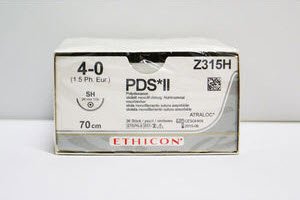 Picture of Suture with Needle PDS™ II Absorbable Uncoated Violet Suture Monofilament Polydioxanone Size 4 - 0 27 Inch Suture 1-Needle 26 mm Length 1/2 Circle Taper Point NeedleZ315H